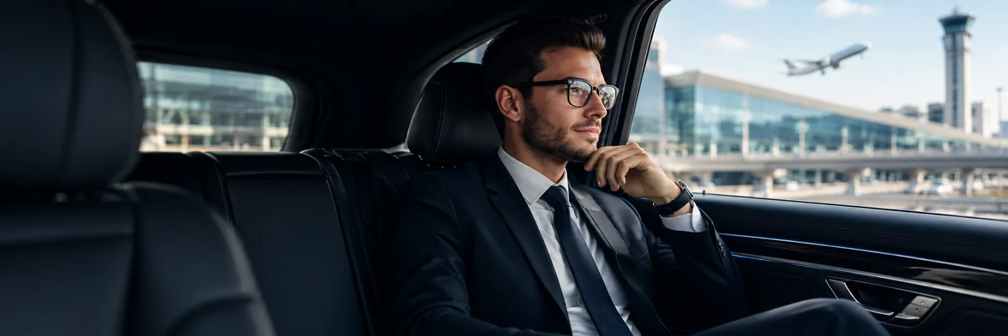 Passager d'affaires à bord d'un VTC Hoppla